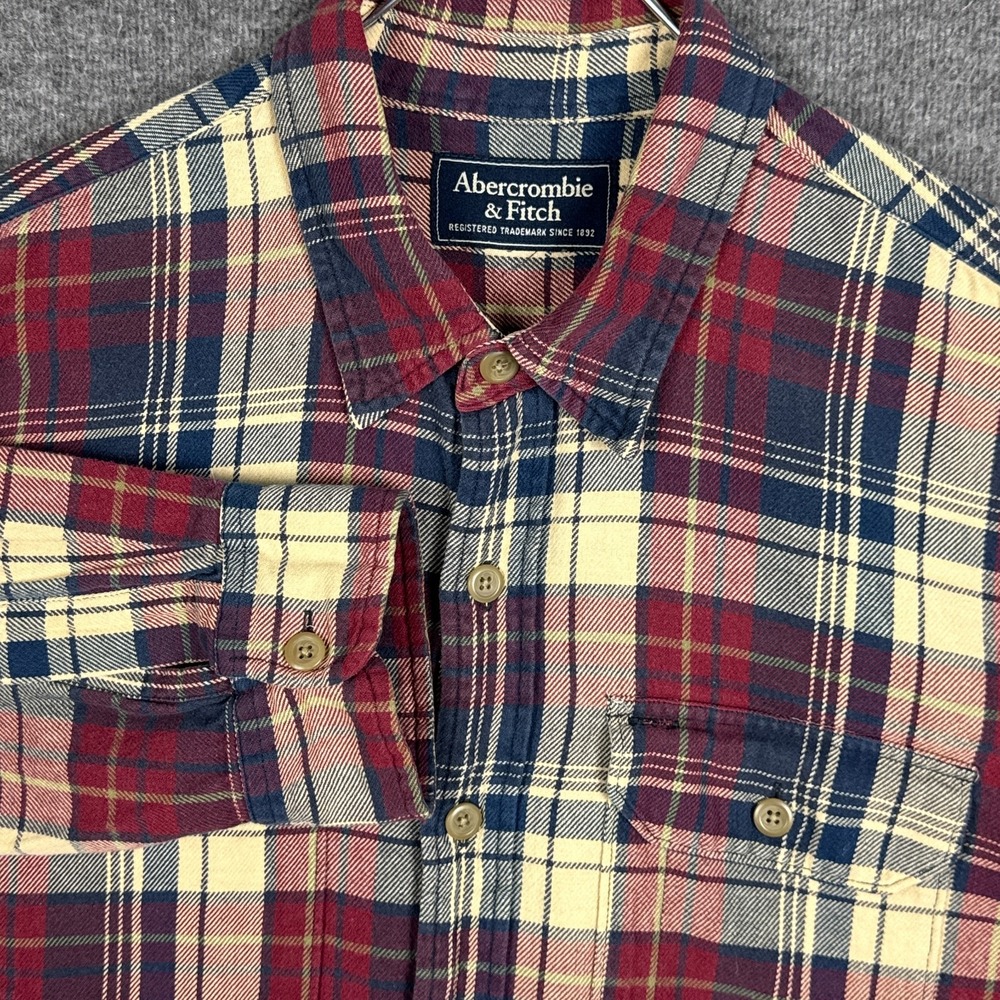Abercrombie & Fitch Flannel Shirt Mens Large Plaid Long Sleeve Gorp Lumberjack